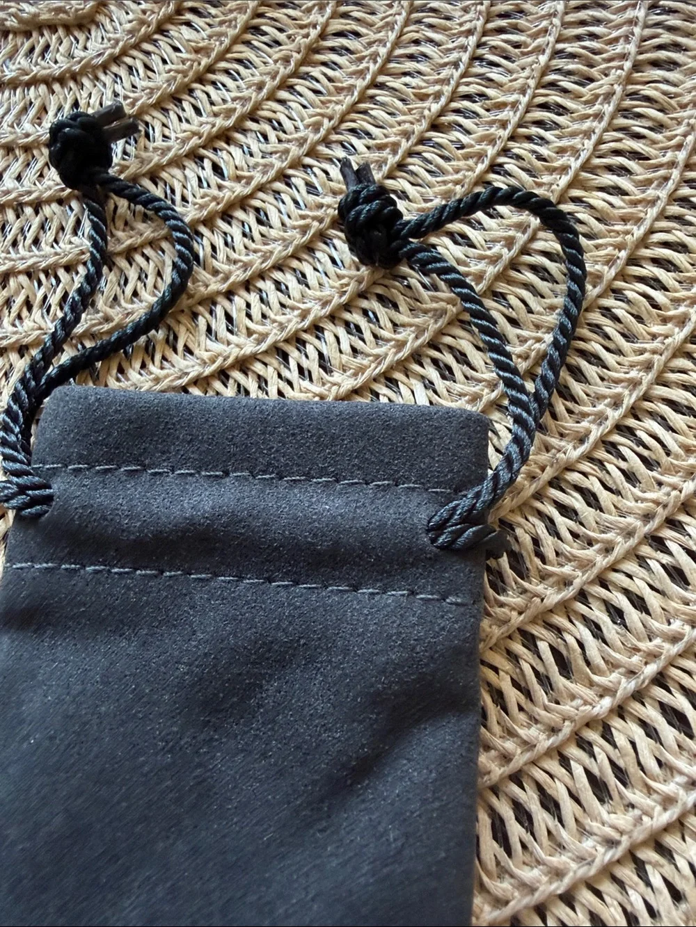 David Yurman Black Suede Drawstring Jewelry Pouch